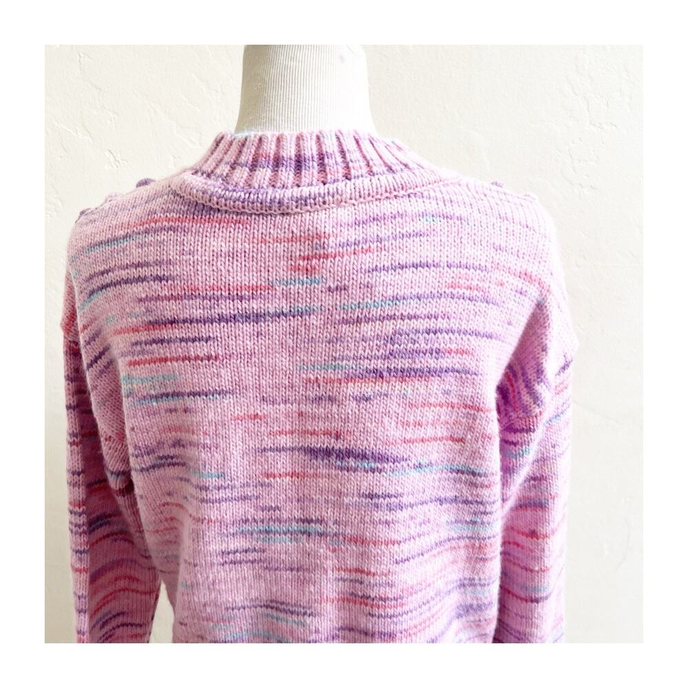 Talbots Space Dye Chunky Knit Sweater Size Small NWT Chevron Stitch Mock Neck - Picture 8 of 11